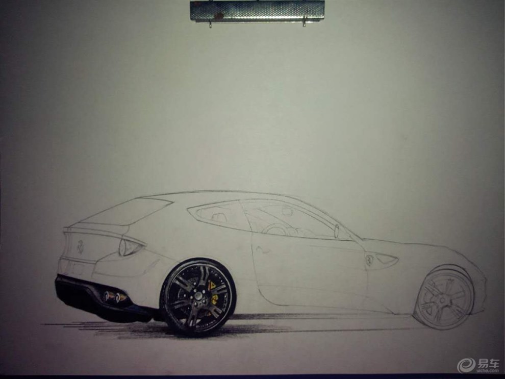 【手绘法拉利FF】_画汽车论坛图片集锦