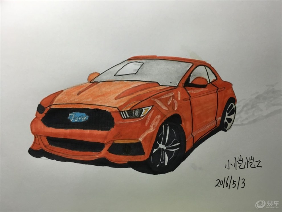 【我爱画汽车】之福特mustang