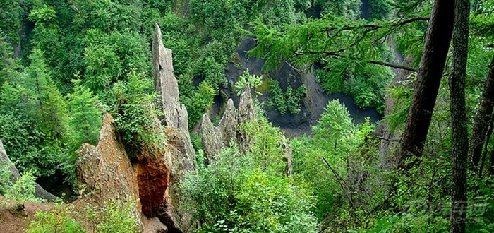 【鬼斧神工造就的大自然景观:长白山大峡谷】