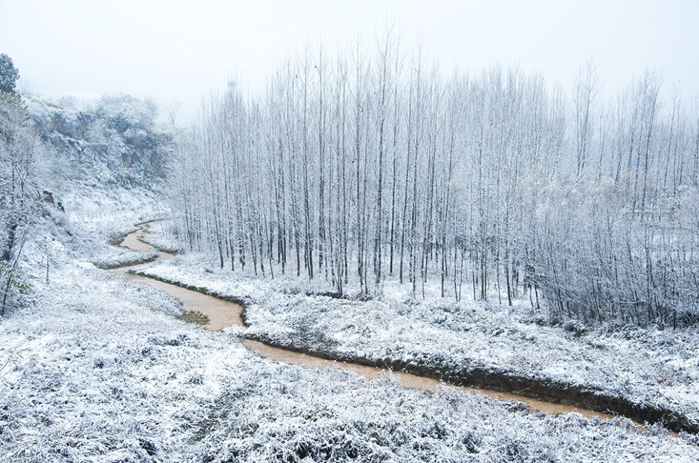 陝西風光,萬里雪飄!