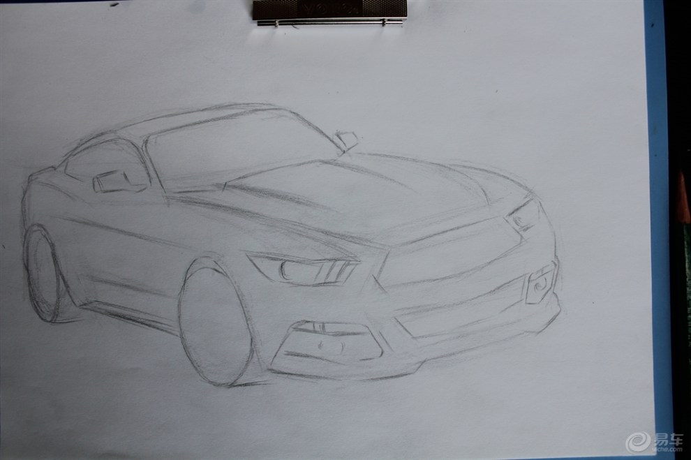 "福特野马"圆珠笔手绘