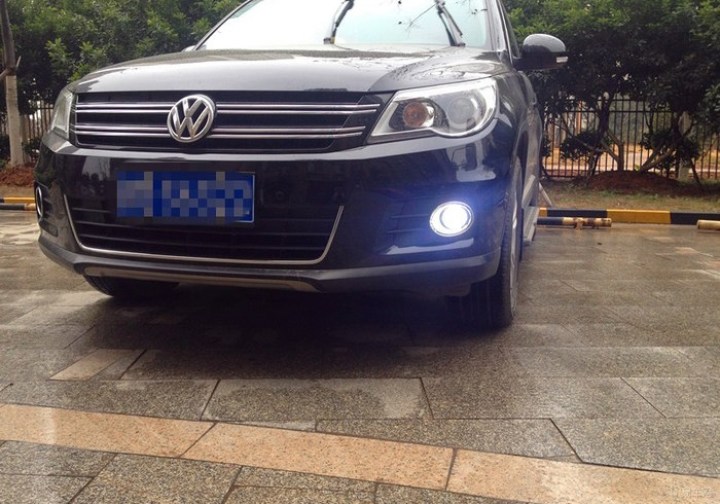 途观更换led雾灯总成,完美雾灯日间灯!